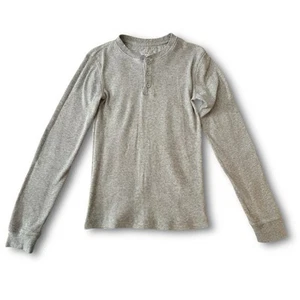 George Waffle Tejido Térmico Manga Larga Henley Gris Brezo Para Hombres X-Pequeño 30-32 - Imagen 1 de 5
