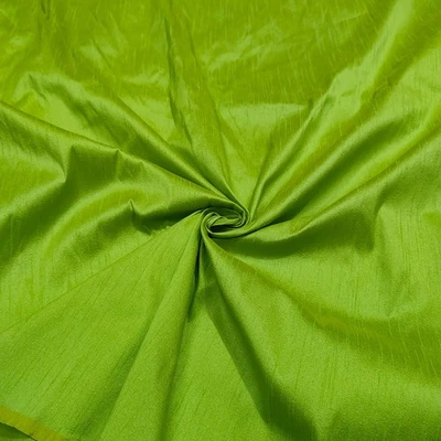 Parrot Green Dupioni Fabric, Green Dupioni Gown Fabric For Dresses By The Yards, - Image 1 of 4