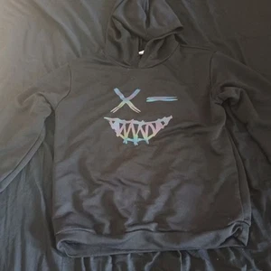 Shein Hoodie Kids Winky Face Age 13-14 Bnwot Black Alt - Picture 1 of 1