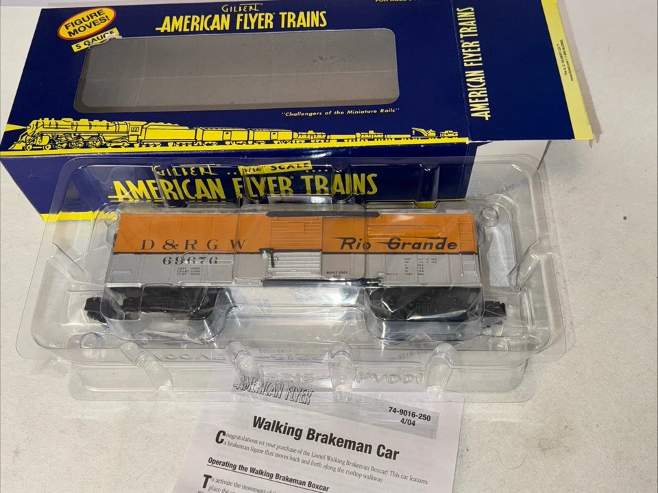 American Flyer 6-49038 Rio Grande Walking Brakeman Operating Box Car NEW in BOX - Image 1 of 4