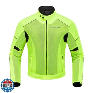 Mesh Motorcycle Jacket for Men, Summer Motorbike Biker Jacket, Reflective Lig - Picture 1 of 5