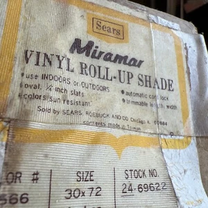 VTG Sears Miramar Vinyl Roll Up Window Shade MCM 30" X 72" NOS - Picture 1 of 4