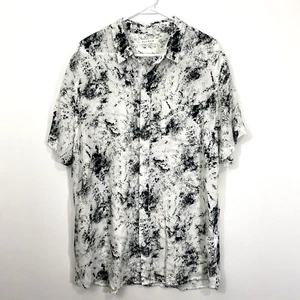 PacSun Sondar Mens Size Large Short Sleeve Button Up Shirt Black White - Picture 1 of 18