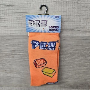 Odd Sox Pez Orange Novelty Crazy Socks Gift Mens Size 6-12 Crew - Picture 1 of 5