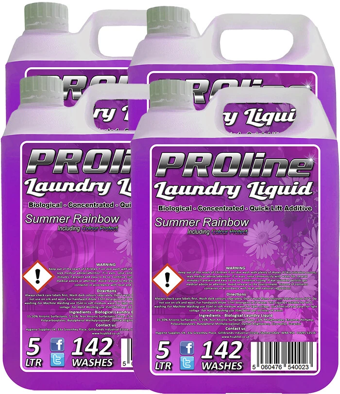 Premium Bio Laundry Liquid / Detergent Colour Wash X4 (568 WASHES) 4x 5ltr - Image 1 of 1