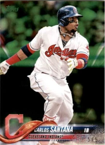 2018 Topps On Demand Mini verde #40 Carlos Santana /5 - quasi nuovo-MT - Foto 1 di 2