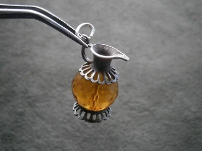 Jarra Claret Cristal Facetado Color Ámbar De Colección Plata Esterlina Dije Colgante 5.9g Foto 1 de 4