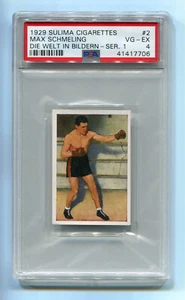 1929 Sulima Cigarettes Die Welt Bildern 2 Max Schmeling PSA 4 NQ HOF Boxing Card - Picture 1 of 2