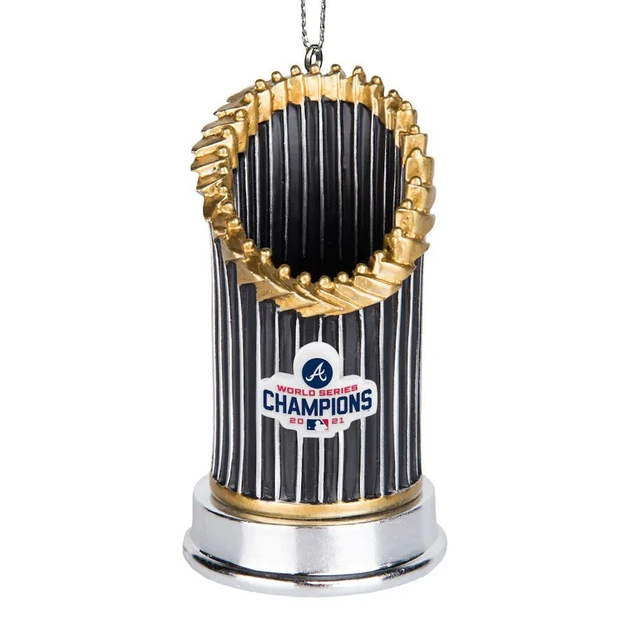 Enfeite de Natal Atlanta Braves 2021 World Series Champions troféu resina foco - Imagem 1 de 1