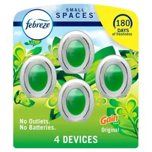 Febreze Small Spaces Air Freshener Gain Original Scent 4 Count 45 Days Odor F... - Picture 1 of 8