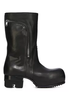 RICK OWENS Hollywood Bauhaus Ballast $2680 Black Leather Boots New & Authentic - Picture 1 of 4
