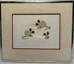 Fromage a Trois 1983 por Ian Kochberg grabado en relieve firmado edición limitada - Imagen 1 de 4
