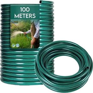 Garden Hose Pipe Heavy Duty Reinforced Braided PVC Watering 15M/30M/50M/75M/100M - Picture 1 of 56