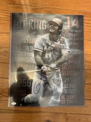 Pete Rose “Hit King” autographed 16x20 Signed Photo - Image 1 of 3