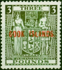 Cook Islands 1948 £3 grün SG123b ss postfrisch - Bild 1 von 1