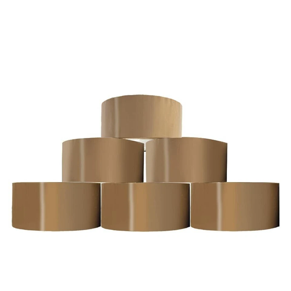 BARGAIN FACTORY 6 Strong Brown Buff Parcel Packaging Packing Tape 48MM x66M Box Sealing Rolls