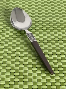 Ekco Eterna LA JOYA Stainless Steel Japan/Korea Soup Spoon MCM Wood Flatware - Picture 1 of 7