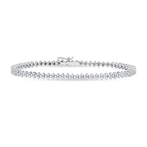 2.48 CT Lab Grown Diamond Tennis Bracelet 7 Inch 14K Solid White Gold - Picture 1 of 8