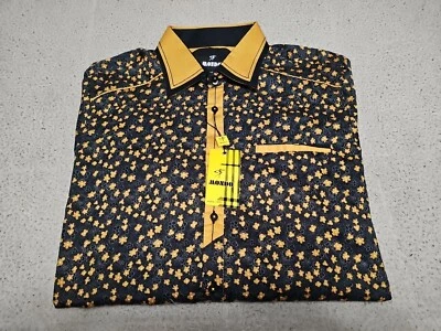 NUEVO: MONDO Camisa Manga Larga Noche Flor Oscura Abotonada Talla 3XL Foto 1 de 4