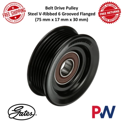 Polea tensora Gates ralentí acanalada en V acero ranurado para Ford, Chrysler, Mercury Foto 1 de 4