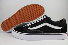 VANS OLD SKOOL BLACK/WHITE LOW SUEDE CANVAS CLASSIC SKATE SK8 US MENS SIZES