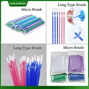 100Pcs Dental Disposable Bendable Micro Brush Applicator/Long Type/Taper Brush - Picture 1 of 35