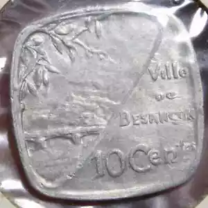 1917 ficha francesa de la Primera Guerra Mundial de la ciudad de (Ville de) Besancon - 10 céntimos - Imagen 1 de 4