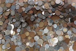 LOTE MIXTO DE MONEDAS EXTRANJERAS MUNDIALES 40 LIBRAS (AVDP) ¡Enorme lote a granel SIN CENTAVOS CANADIENSES! - Imagen 1 de 2