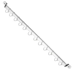 Pot Pan Rail Rack Hooks Holder Hanging Kitchen Organizer Wall Mount Home14 Hooks - Picture 1 of 5