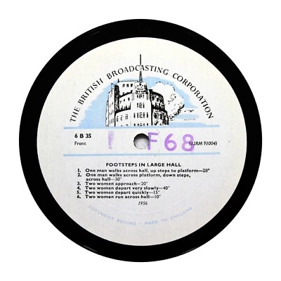 BBC SOUND EFFECTS LIBRARY "Footsteps In Large Hall" 12" (E+) 6-B-35 [78 RPM] - Image 1 of 2