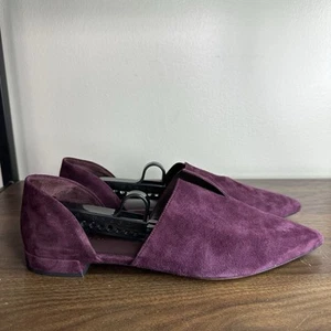 Vince Darlington Suede Burgundy Pointed Toe Slip On Flats Sz 8.5 - Picture 1 of 7