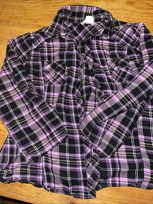 Camisa Bongo Azul Púrpura/Negro A Cuadros Manga Larga Talla XL Foto 1 de 4