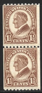 USA, Scott #605, 1 1/2c Harding Coil Pair, MNH - Bild 1 von 1