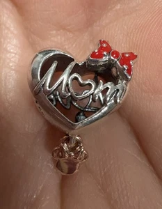 Authentic Pandora x Disney Minnie Mouse Mom Heart Charm 781142C01 - Picture 1 of 11