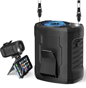 4-in-1 Wearable Neck/Waist/Desk Turbo Fan 7000RPM w/ Phone Stand & LED Light - Picture 1 of 7