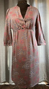 Boden Gray-Brown Martha Dress With Blue, Red, White Accents - 10R - Picture 1 of 6