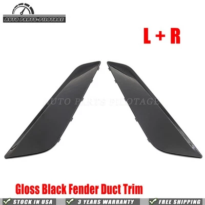 1Pair Fit For 2017-2020 BMW G30 5 Series  Gloss Black Fender Duct Trim L+ R USA Foto 1 de 4