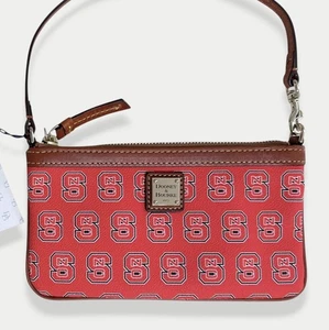 Dooney & Bourke Leather Wristlet Clutch Bag NC State College Monogram Wolfpack - Picture 1 of 11