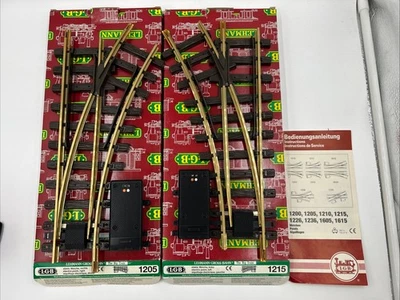 LGB Lehmann G Scale #1205 #1215 Manual Switch Track Right & Left Turnout Set NEW - Image 1 of 4