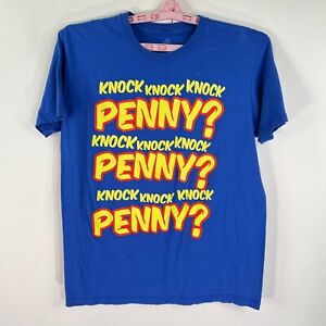 Knock Knock Knock Penny T Shirt Adult Size L Blue Big Bang Theory Movie Promo
