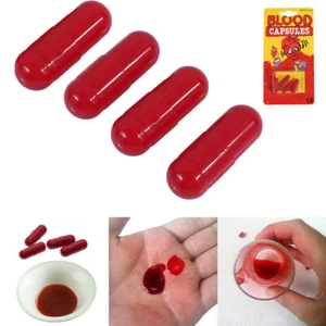 Fake Blood Trick Joke Blood Capsules Horror Vampire Zombie Party Halloween Jokes - Picture 1 of 2