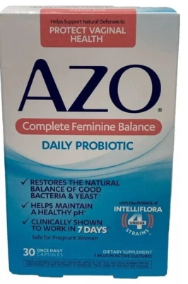 Probiótico diario Azo Complete Femenino Balance 30 cápsulas caducidad 26/08+ Foto 1 de 2