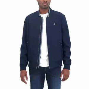 Nautica Men’s Bomber Jacket. Color Navy, Size Medium, Water and Wind Resistant. - Picture 1 of 5