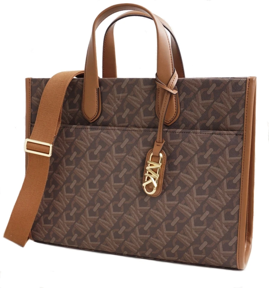 Michael Kors Tasche Shopper Schultertasche Gigi LG Grab Tote Braun Neu