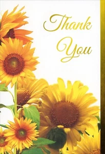 Sunflowers THANK YOU Card by Sun Well & Sunnyside Gift Packaging Inc + Envelope - Picture 1 of 6