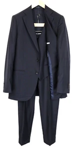 SUITSUPPLY La Spalla Men Suit UK42L Navy Blue Pure Wool Single-Breasted 3 Piece - Picture 1 of 23