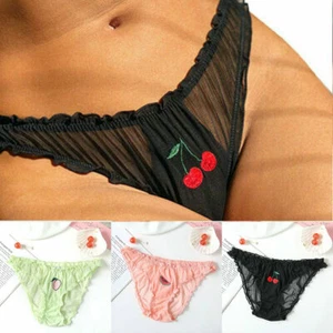 Lingerie Low-Waist Panties Women's Transparent Sweet Lace Briefs Sexy Underwear - Picture 1 of 15