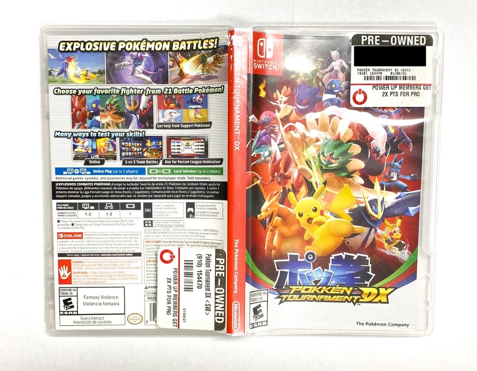 Juego Pokken Tournament DX, Estuche Pokemon Pikachu Luchando para Nintendo Switch Foto 1 de 2