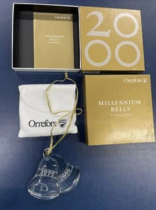 Orrefors Annual Ornament Millennium Bells 1999/2000 - Picture 1 of 2