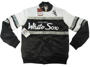 New Chicago White Sox Mens Mitchell & Ness Heavy Weight Satin Jacket Coat $140 - Picture 1 of 9
